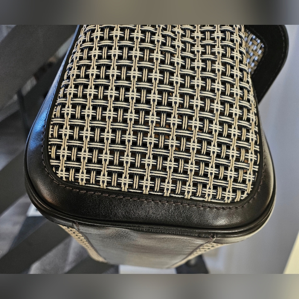 Dolce & Gabbana Black & White Large Sicily Woven Top Handle Bag - Picture 7 of 15